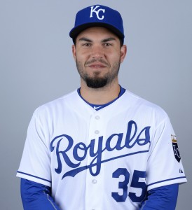 SURPRISE, AZ - FEBRUARY 27: Eric Hosmer #35 of the Kansas City Royals poses during Photo Day on Friday, February 27, 2015 at Surprise Stadium in Surprise, Arizona. (Photo by Ron Vesely/MLB Photos via Getty Images) *** Local Caption *** Eric Hosmer